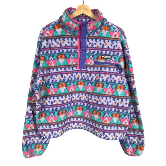 Columbia Size Large 100% Polyester Helvetia Fleece Women Fleece Purple Lotus - Picture 1 of 7